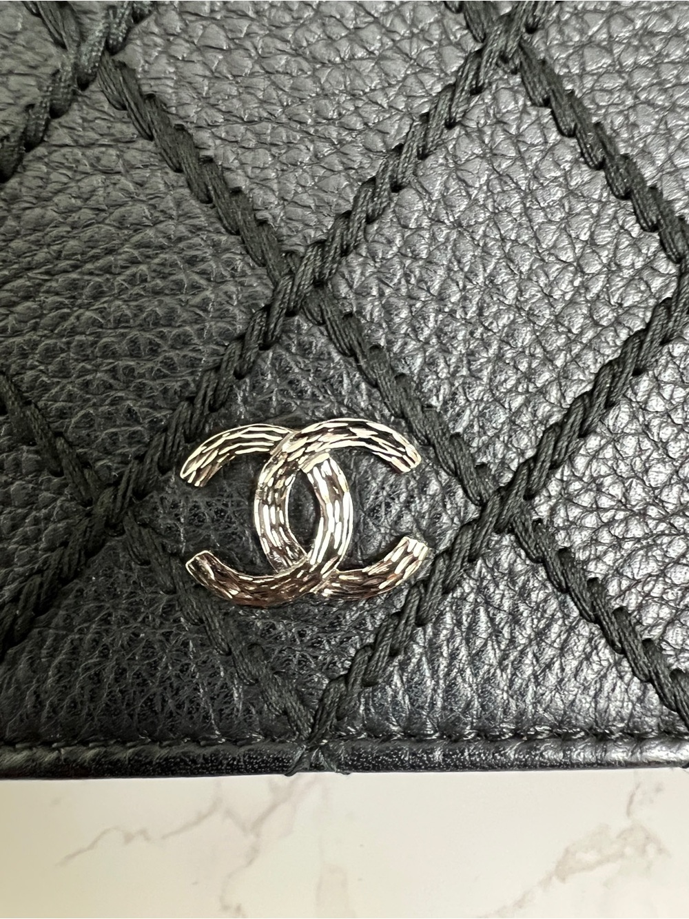 Chanel Whipstitch Wallet on Chain WOC in Black Calfskin and Silver Tone Hardware - Picture 8 of 16